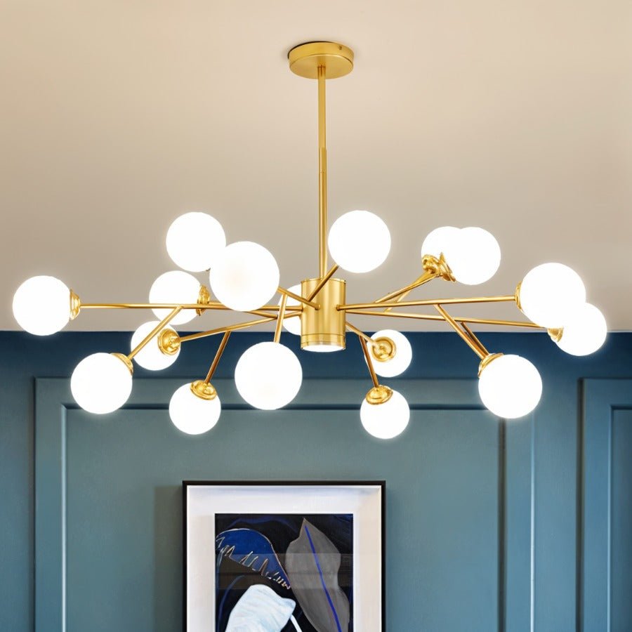 Arcadia Luxe Chandelier In Gold Or Black Aluminum Finish For Cozy Ambience
