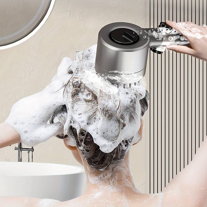 Showerhead With High Water Pressure, 9-Layer Filter, Push-Button Stop