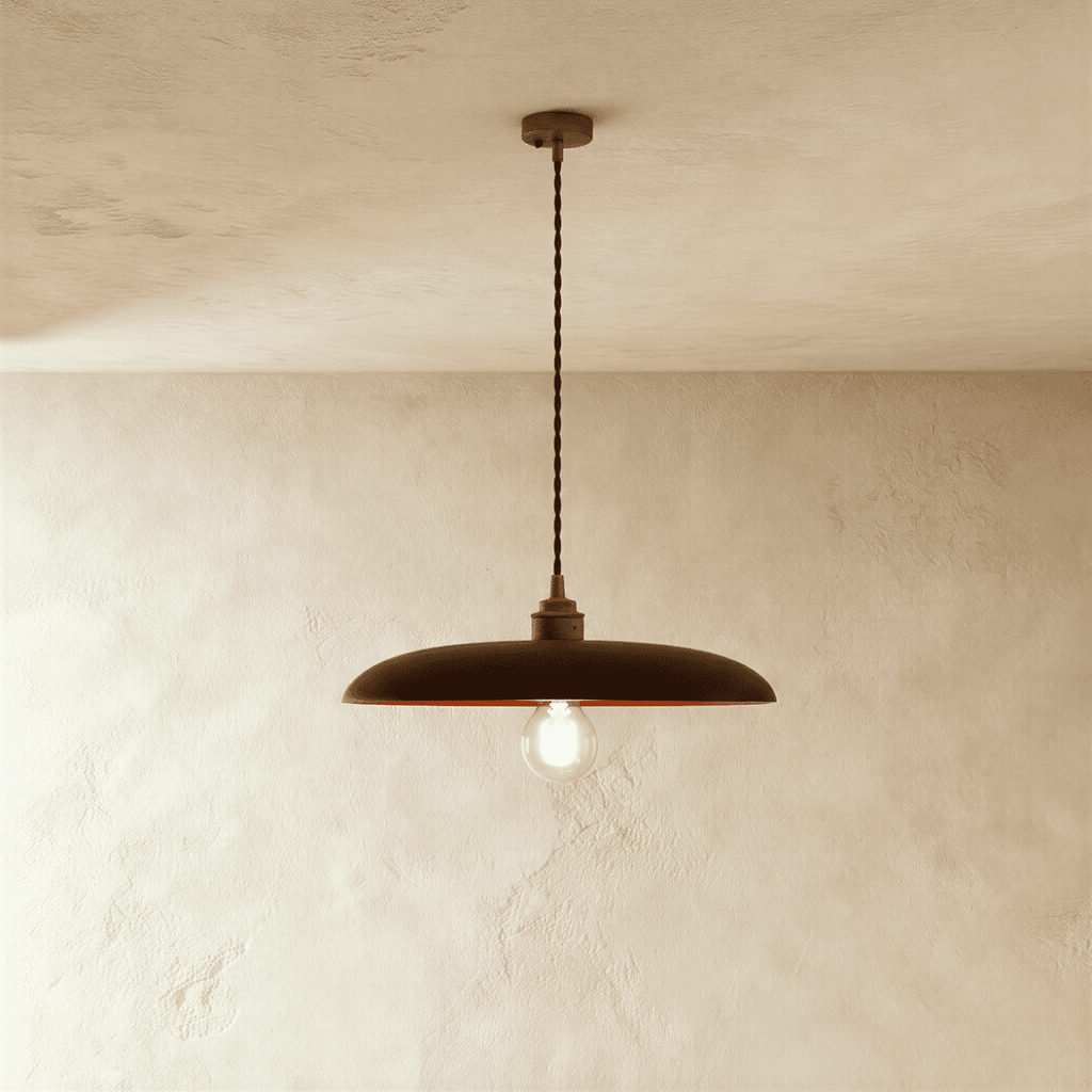 WoodLumen Dome Pendant Light With Brass Accents And Warm Glow