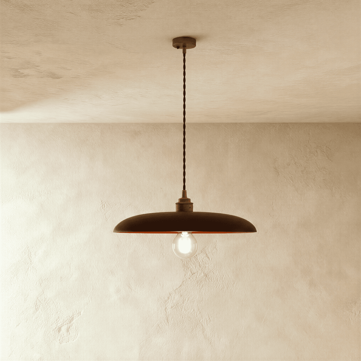 WoodLumen Dome Pendant Light With Brass Accents And Warm Glow