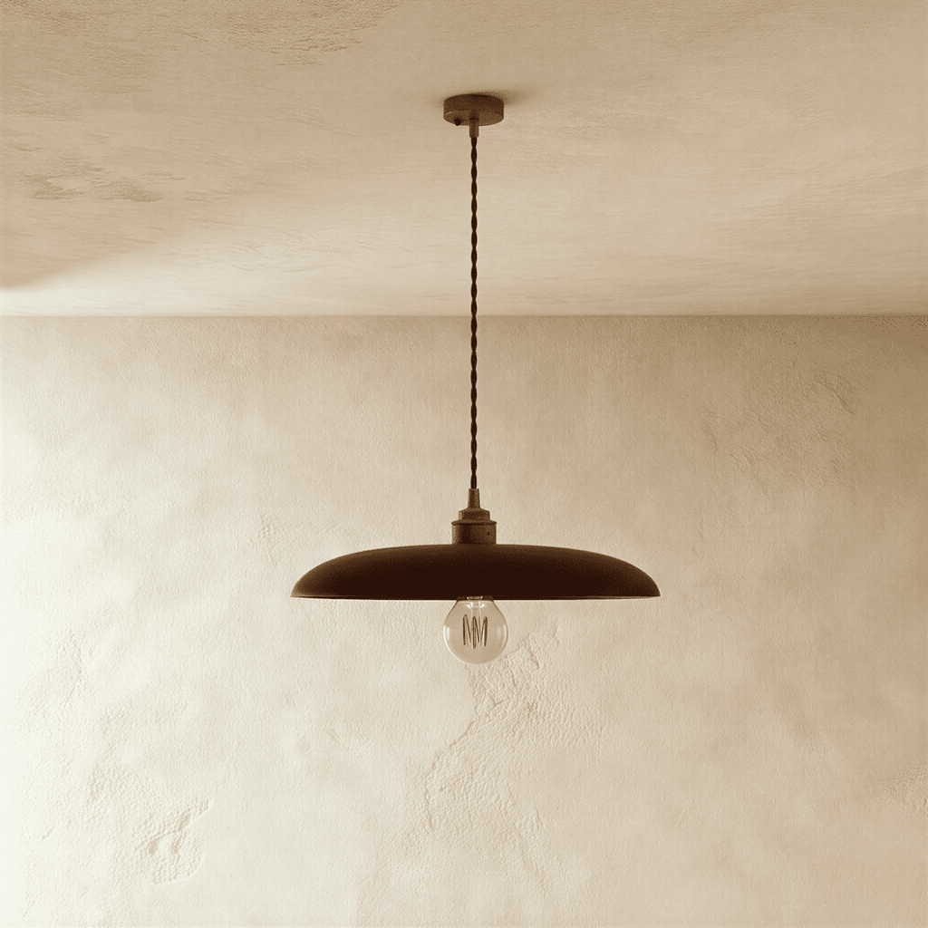 WoodLumen Dome Pendant Light With Brass Accents And Warm Glow
