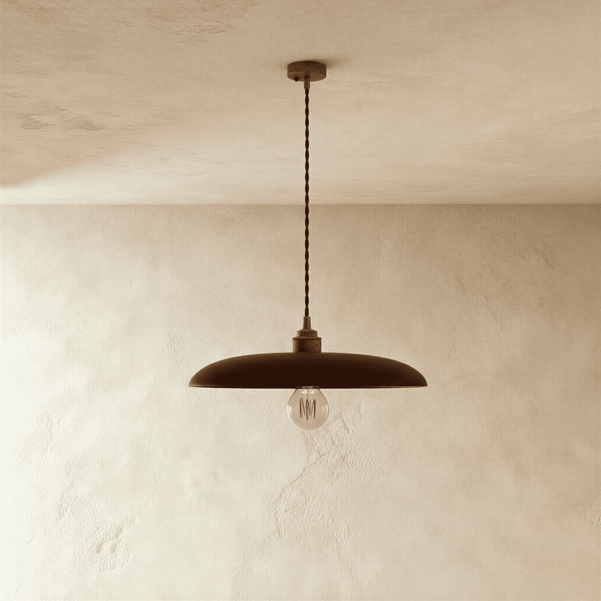 WoodLumen Dome Pendant Light With Brass Accents And Warm Glow