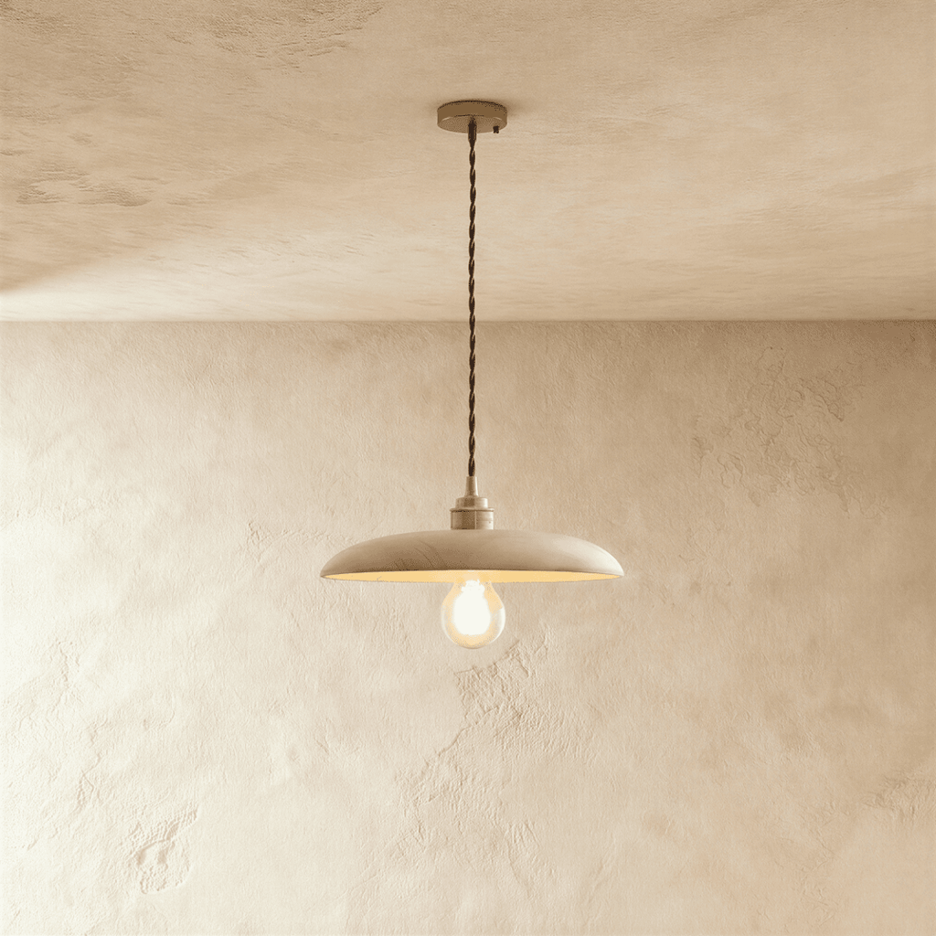 WoodLumen Dome Pendant Light With Brass Accents And Warm Glow