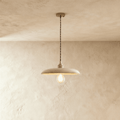 WoodLumen Dome Pendant Light With Brass Accents And Warm Glow