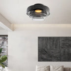 Handgefertigte Glasdeckenleuchte, nordisches Lumenweave-Design mit mehreren Ebenen