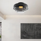 Handgefertigte Glasdeckenleuchte, nordisches Lumenweave-Design mit mehreren Ebenen