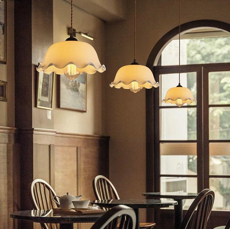 Aurelle Pendant Light, Handkerchief-Style Opaline Glass Shade, Ships With Bulb