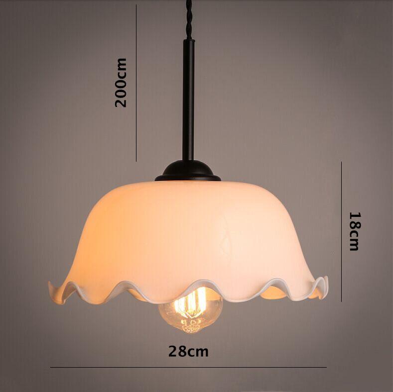 Aurelle Pendant Light, Handkerchief-Style Opaline Glass Shade, Ships With Bulb