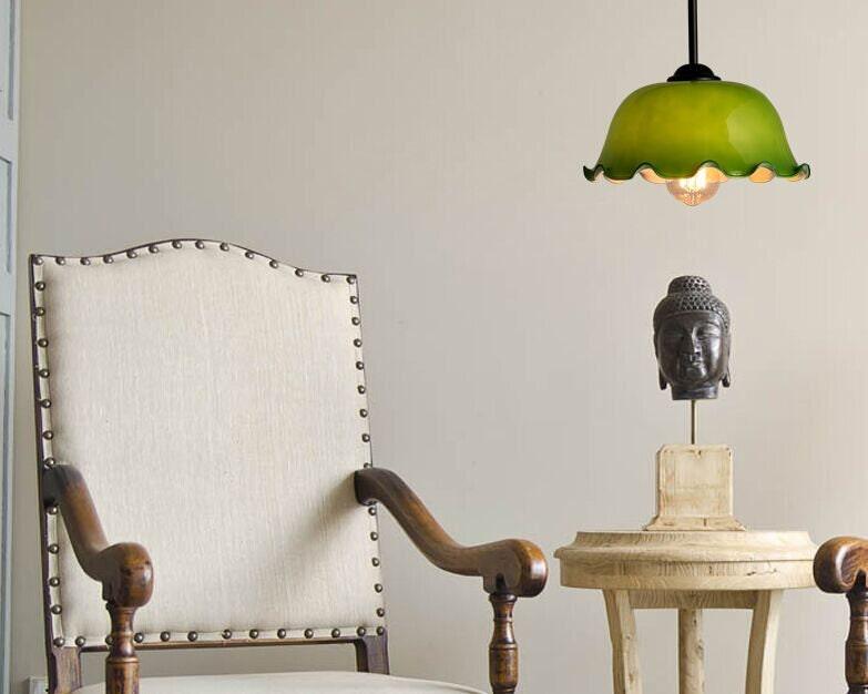 Aurelle Pendant Light, Handkerchief-Style Opaline Glass Shade, Ships With Bulb