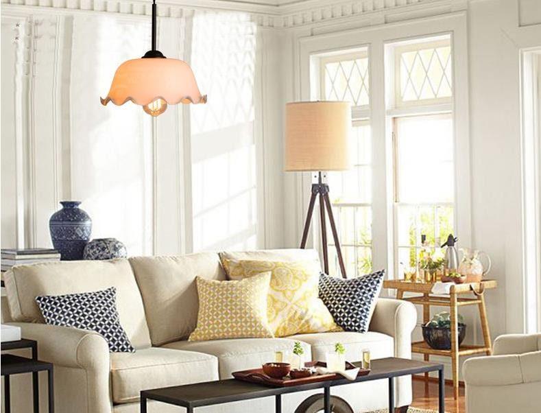 Aurelle Pendant Light, Handkerchief-Style Opaline Glass Shade, Ships With Bulb