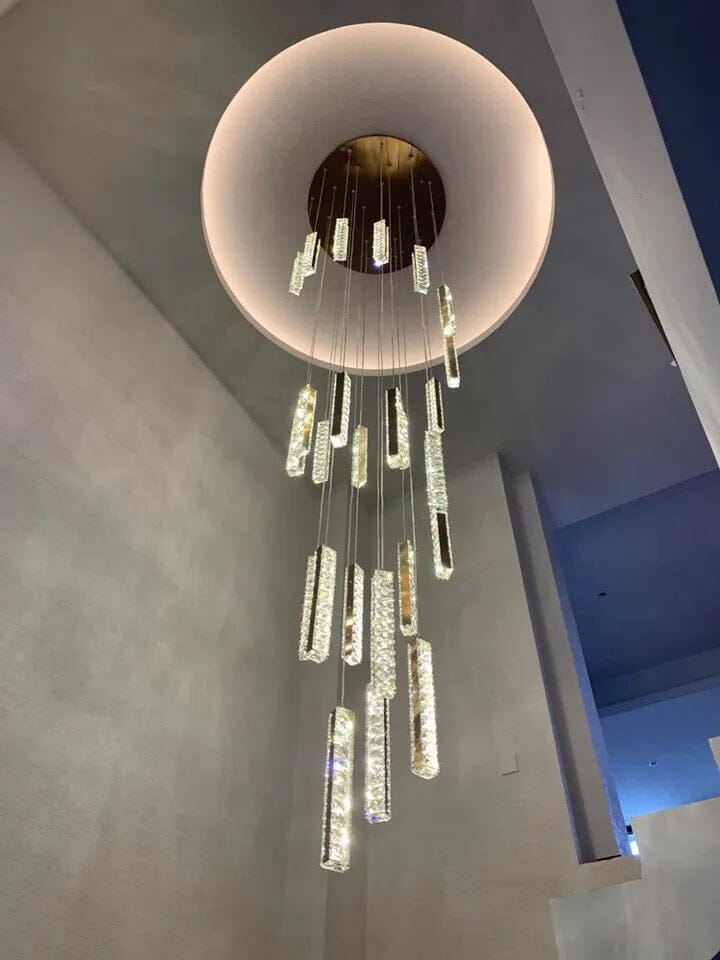 Crystal Chandelier With LED Lighting for Stairwells and Entryways, Orabella