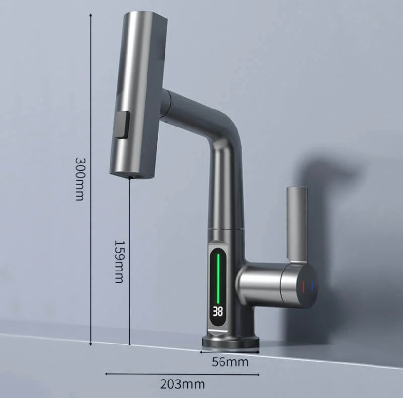 Ausziehbare Küchenarmatur, Aqualine FluxPull mit 60-cm-Schlauch und 360°-Schwenkfunktion