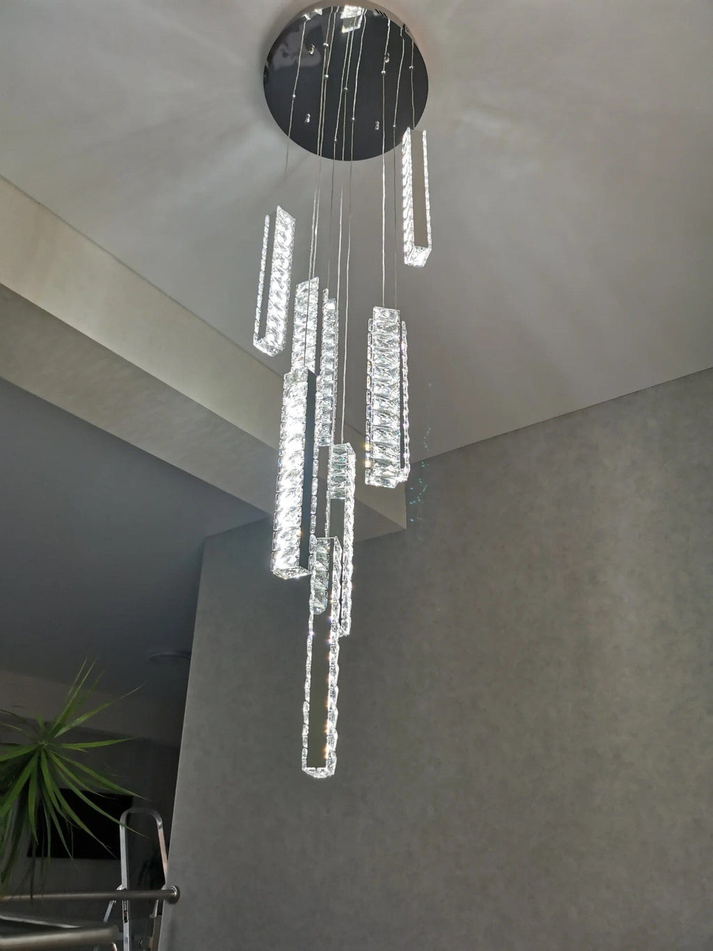 Crystal Chandelier With LED Lighting for Stairwells and Entryways, Orabella
