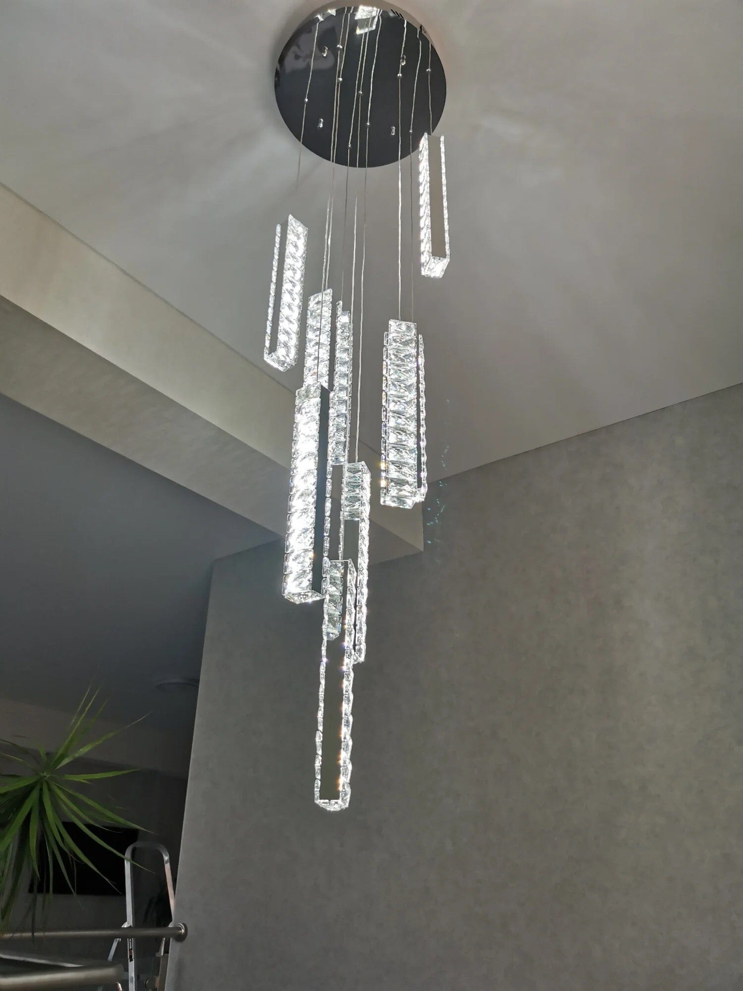 Crystal Chandelier With LED Lighting for Stairwells and Entryways, Orabella