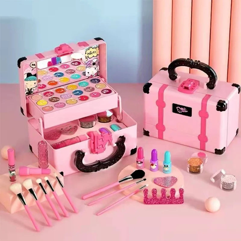 Set de machiaj pentru copii, non-toxic, cu ruj și fard de pleoape