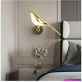 Wall Light, Gold-Plated Hummingbird In Cast Iron And Aluminium