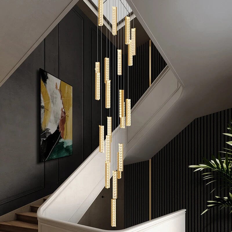 Crystal Chandelier With LED Lighting for Stairwells and Entryways, Orabella