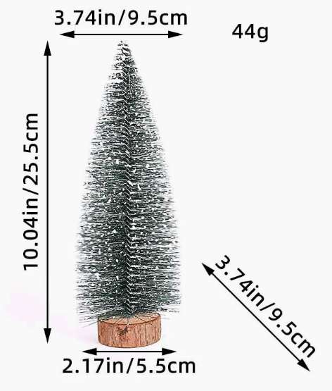 Harsotettu mini-kuusisetti (5 osaa) joulukoristeeksi - Fioriscas