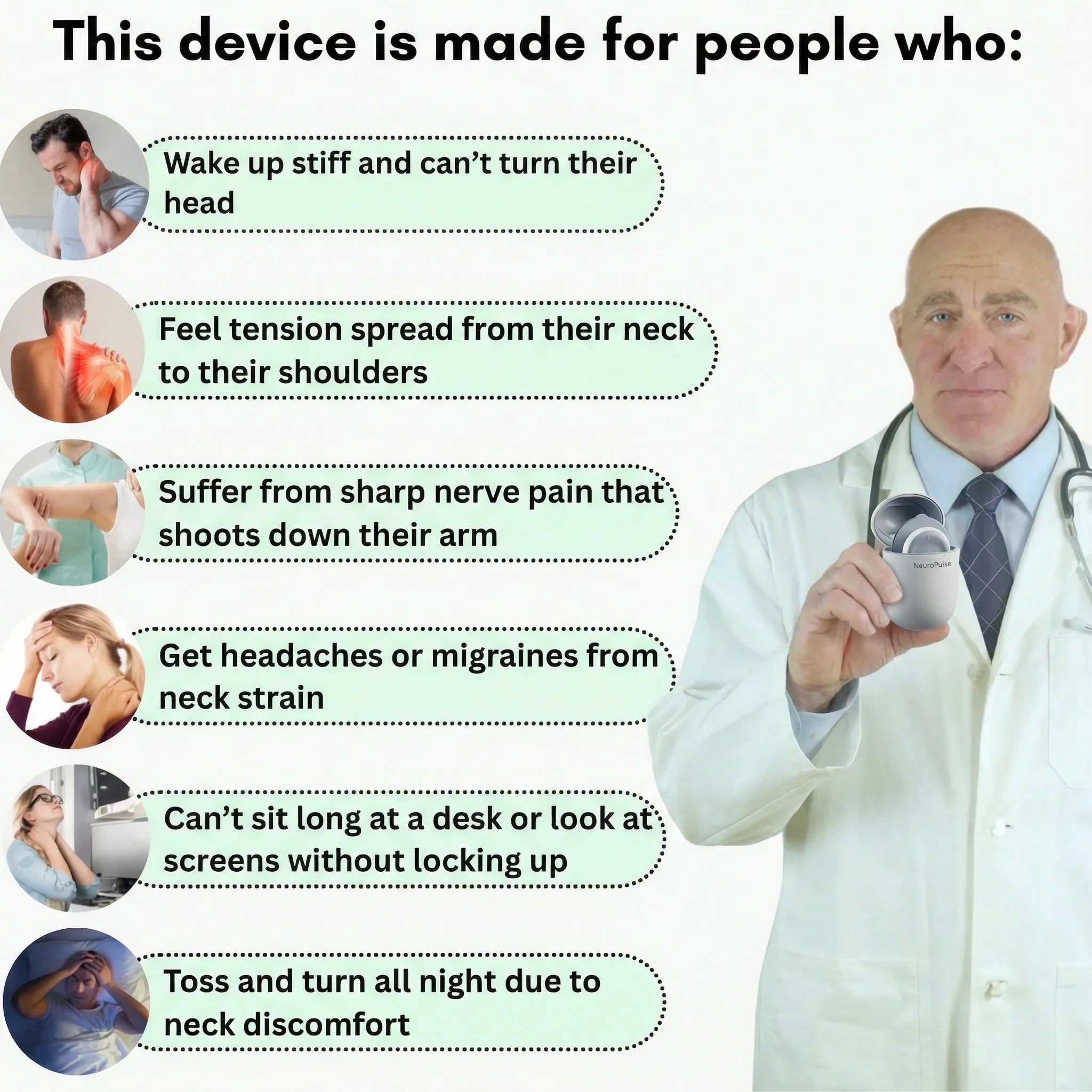 Massaggiatore muscolare TENS wireless con 6 modalità e 16 livelli di intensità