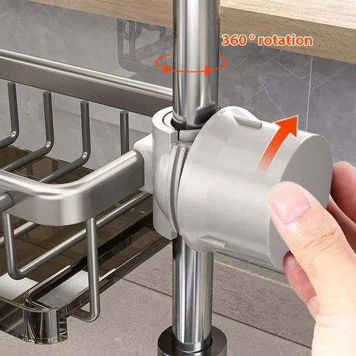 Aluminum Sink Caddy For Sponges, Soap & Scrub Brushes