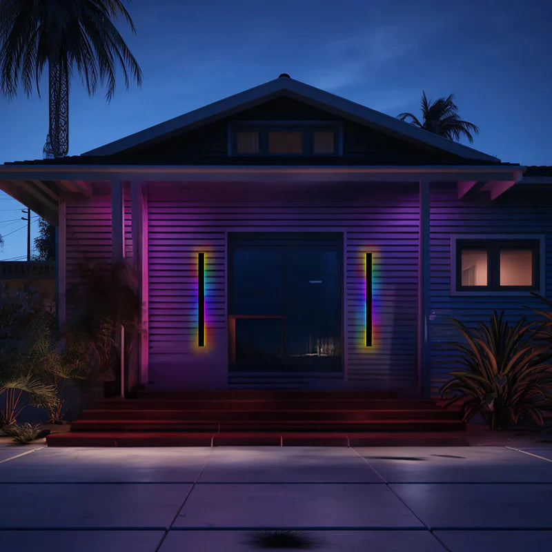 Elegante aplique de parede preto, luz LED Nyx para paredes exteriores