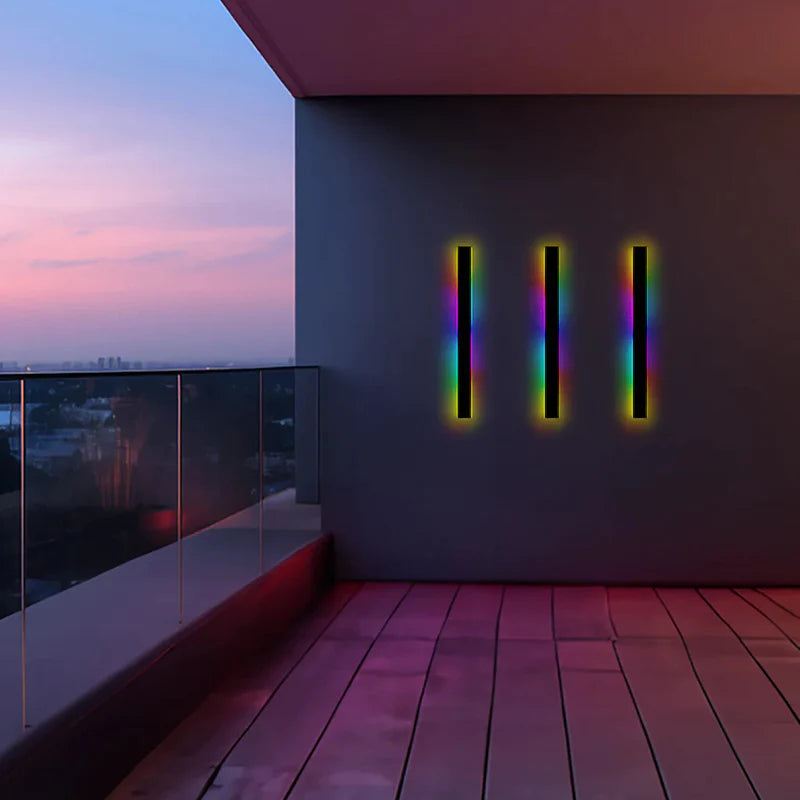 Elegante aplique de parede preto, luz LED Nyx para paredes exteriores