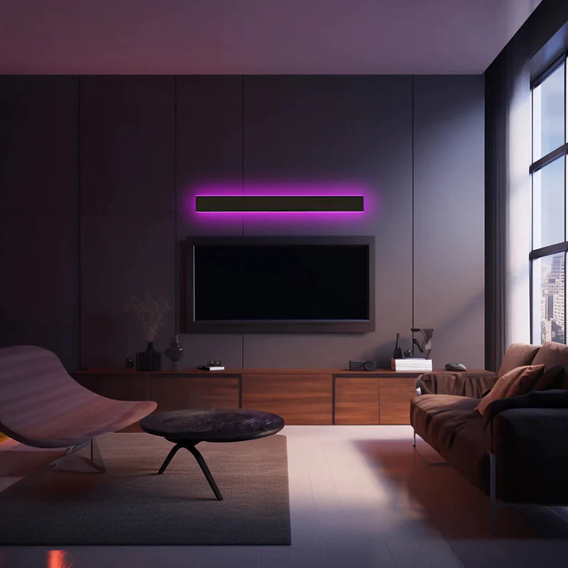 Elegante aplique de parede preto, luz LED Nyx para paredes exteriores