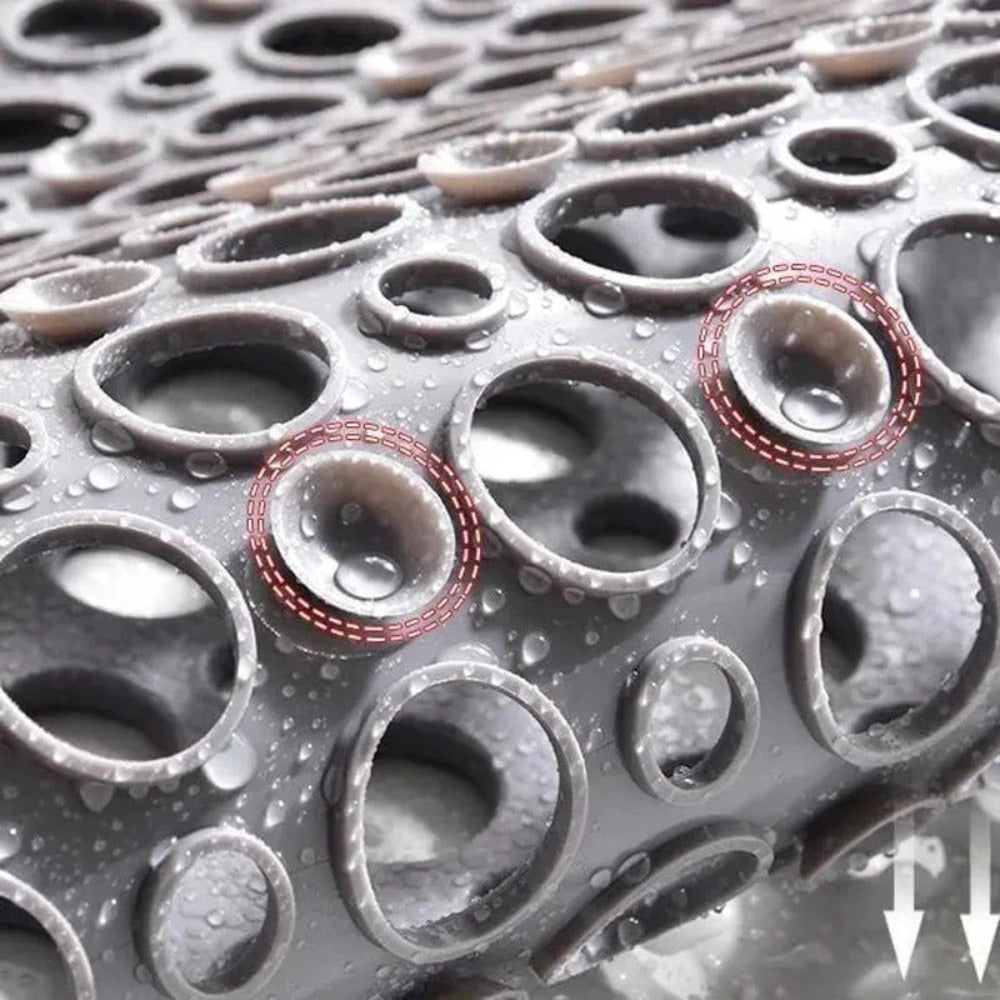 שטיחון מקלחת HydraSafe נגד החלקה, אחיזה באמצעות כוסות יניקה, עמיד בפני עובש