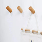 Natural Wood Coat Hook, Wall-Mounted, Three Sizes and Colors