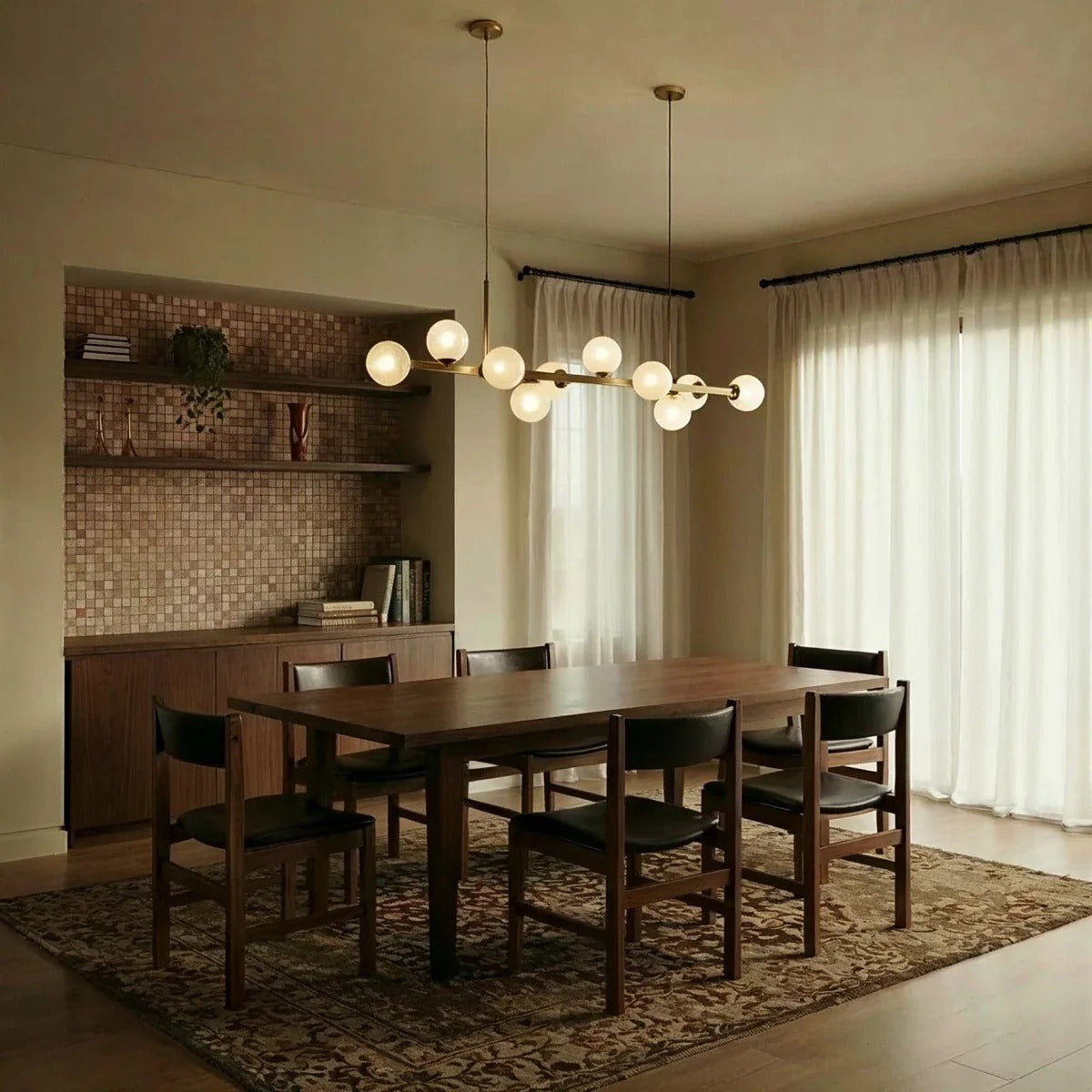 LumaLine Modern Linear Pendant Chandelier For Dining And Living Rooms