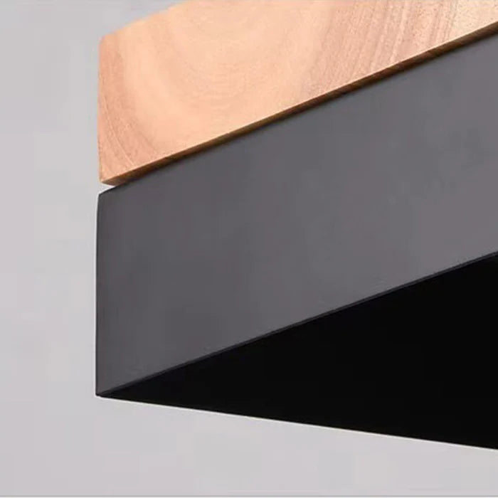 Aria Minimalist Black & White Wood Geometric Pendant Light | Fioriscas