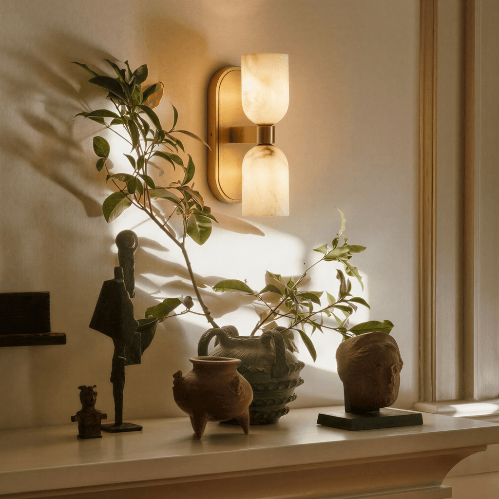 Jacxo Marble Duo Wall Sconce With Dual Light For Hallways And Bedrooms