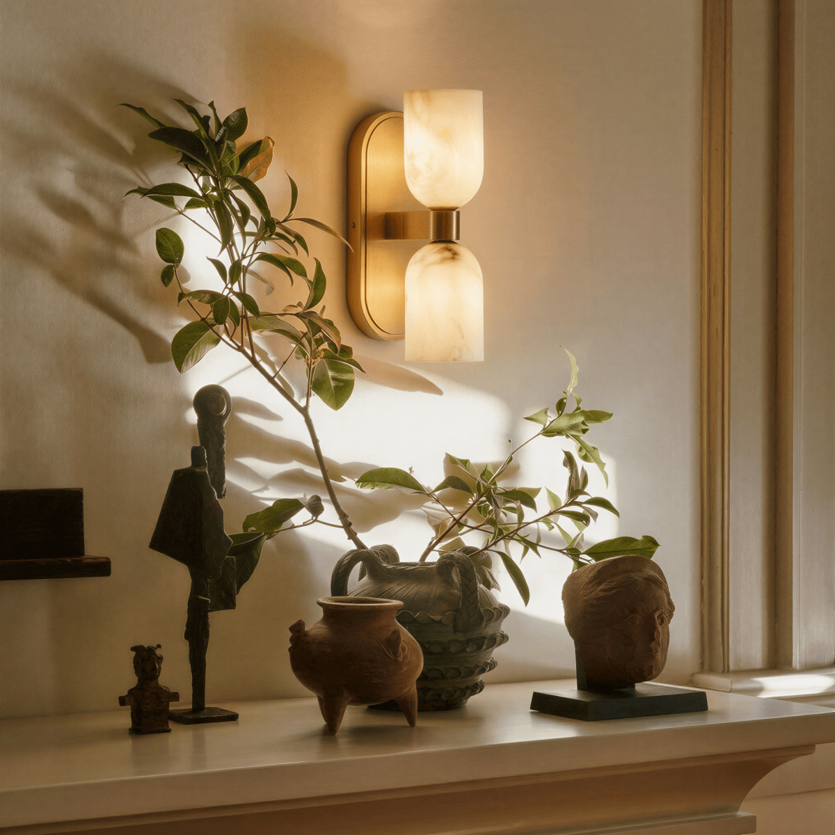 Jacxo Marble Duo Wall Sconce With Dual Light For Hallways And Bedrooms