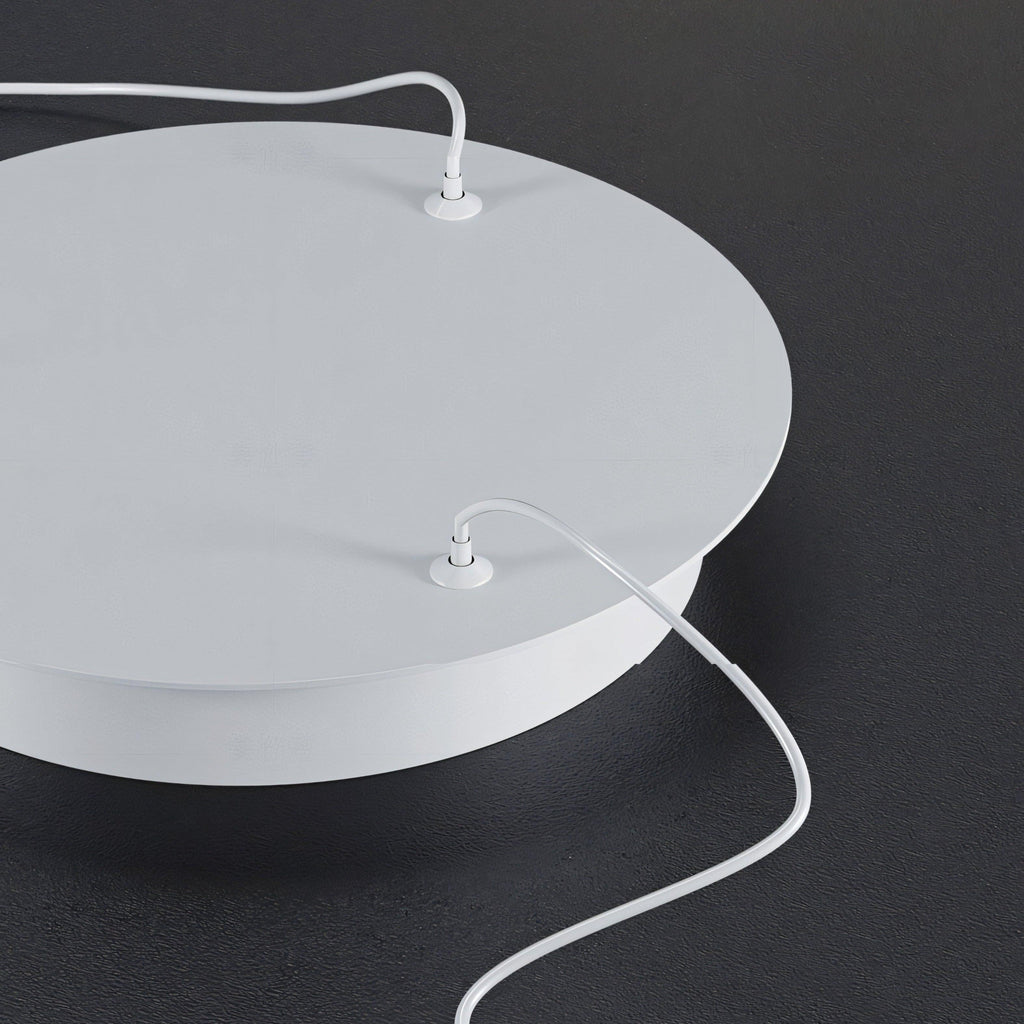 Lampadario a sospensione Marvella a forma di anello in design geometrico, nero o bianco, 60-100 cm