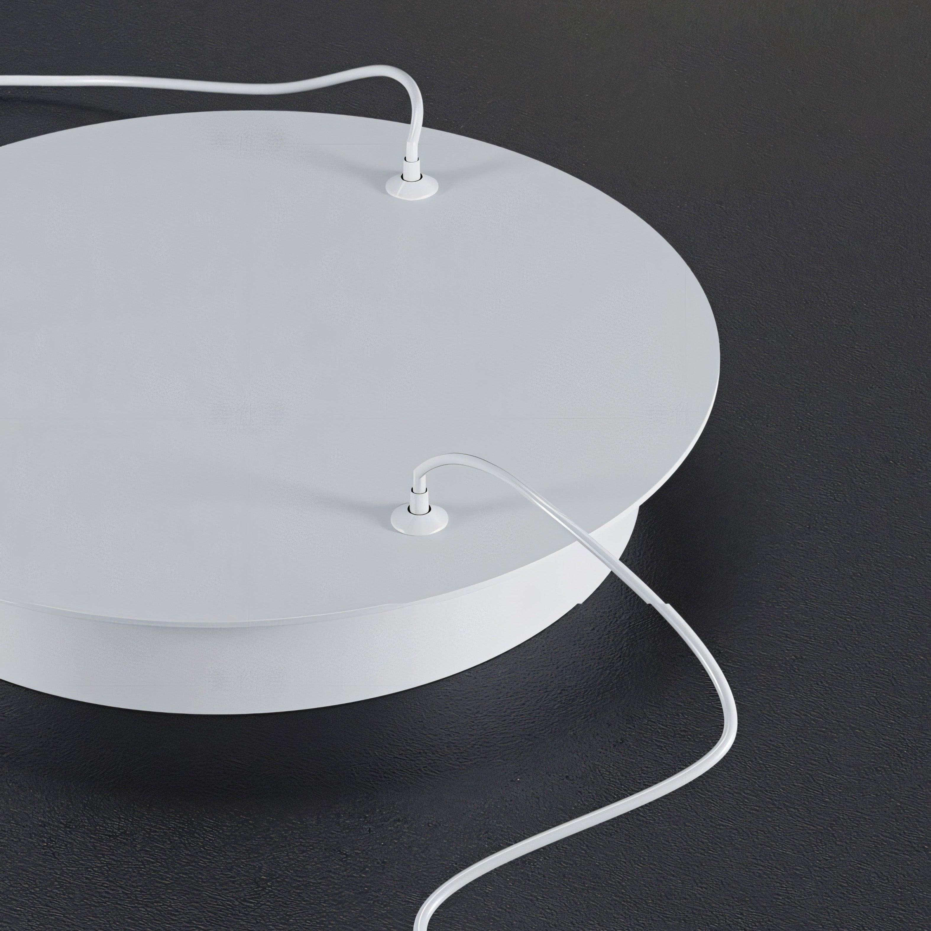 Lampadario a sospensione Marvella a forma di anello in design geometrico, nero o bianco, 60-100 cm