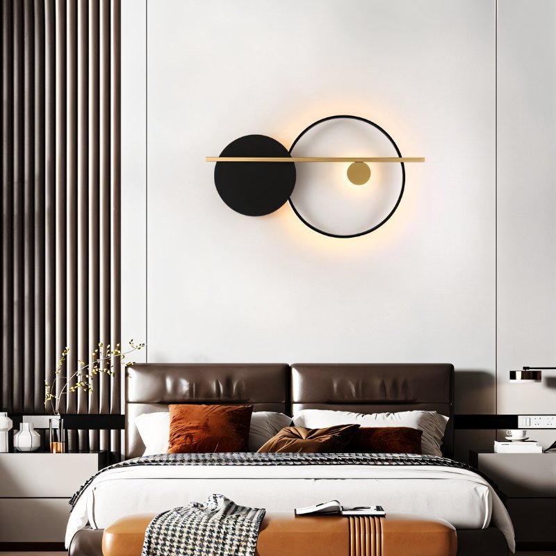 Auric Onyx Wall Lamp With Luxe Gold Accents And Modern Design