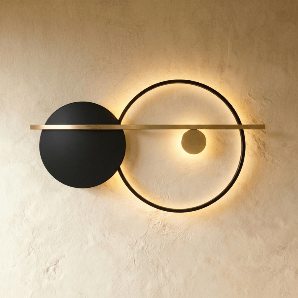 Auric Onyx Wall Lamp With Luxe Gold Accents And Modern Design