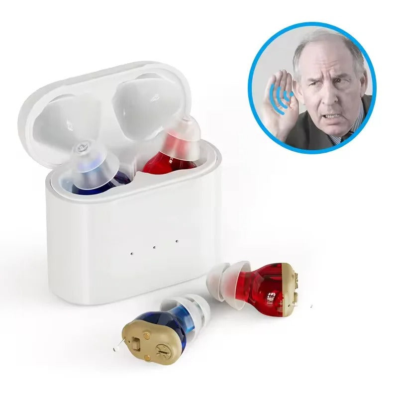 AureaSilk Amplificateur audio intra-auriculaire discret, rechargeable, avec conversations claires