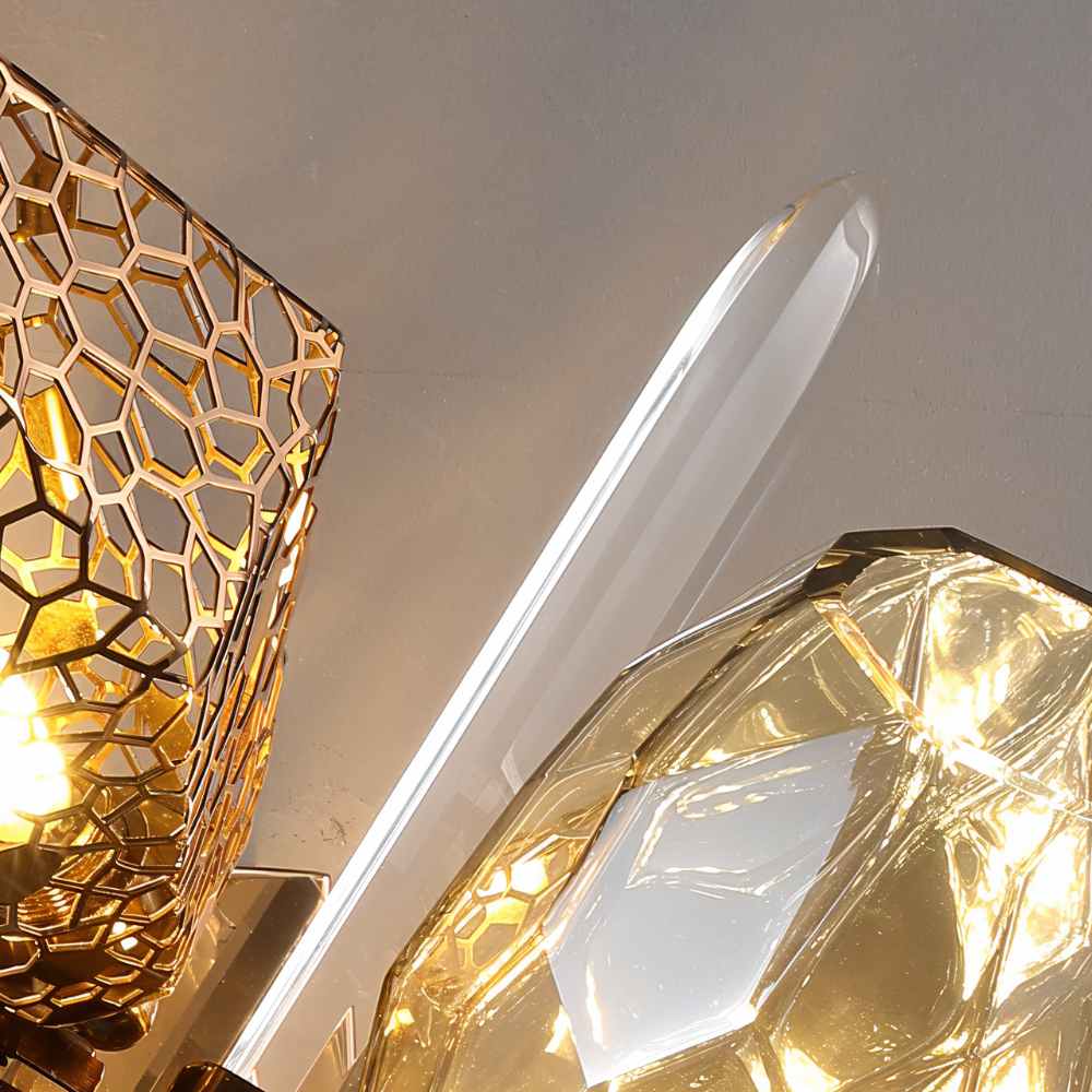 Lumenary Iron And Glass Sculptural Wall Lamp Fixture