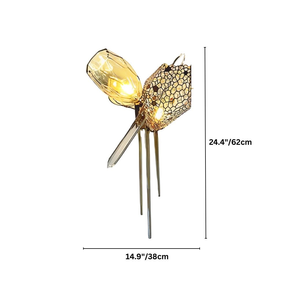 Lumenary Iron And Glass Sculptural Wall Lamp Fixture