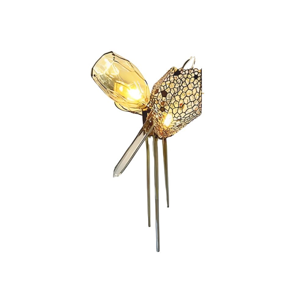 Lumenary Iron And Glass Sculptural Wall Lamp Fixture