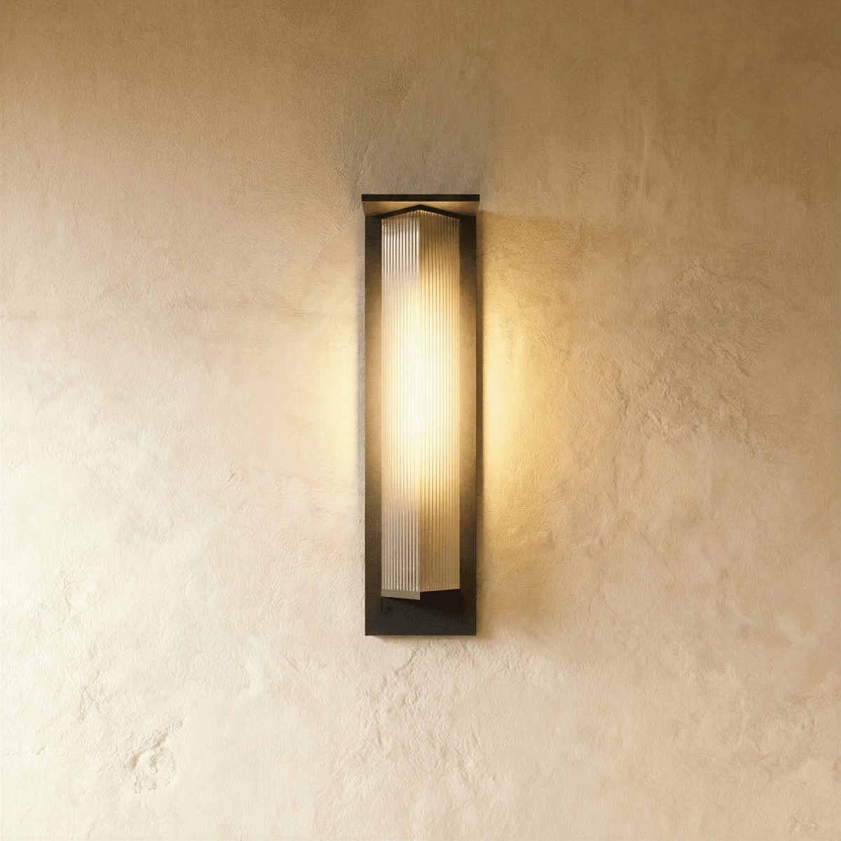 NovaGuard Stainless Steel Outdoor Wall Light With Ribbed Acrylic Shade