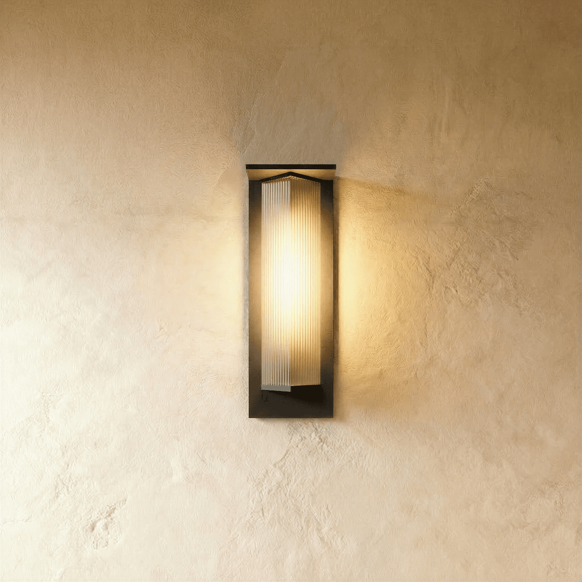 NovaGuard Stainless Steel Outdoor Wall Light With Ribbed Acrylic Shade