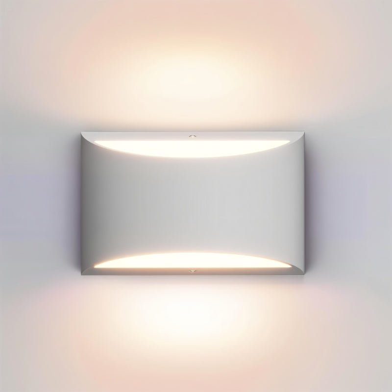 AuroraCurve Gypsum Wall Lamp With Soft Uplight And Downlight