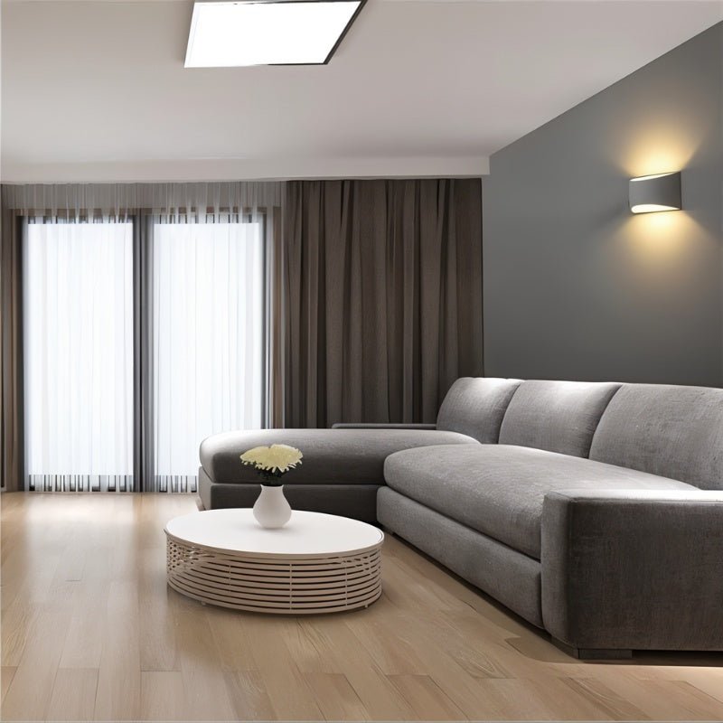 AuroraCurve Gypsum Wall Lamp With Soft Uplight And Downlight
