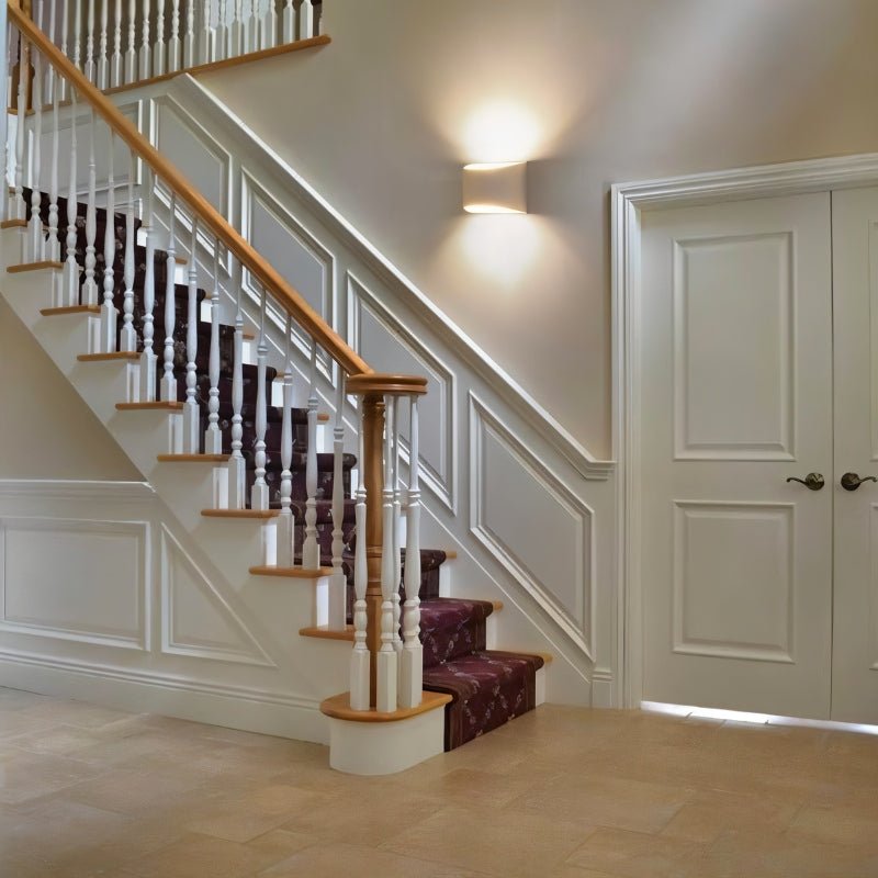 AuroraCurve Gypsum Wall Lamp With Soft Uplight And Downlight