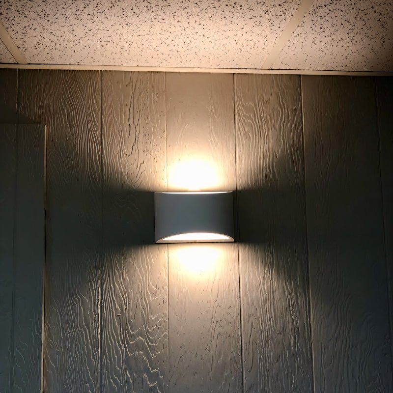 AuroraCurve Gypsum Wall Lamp With Soft Uplight And Downlight