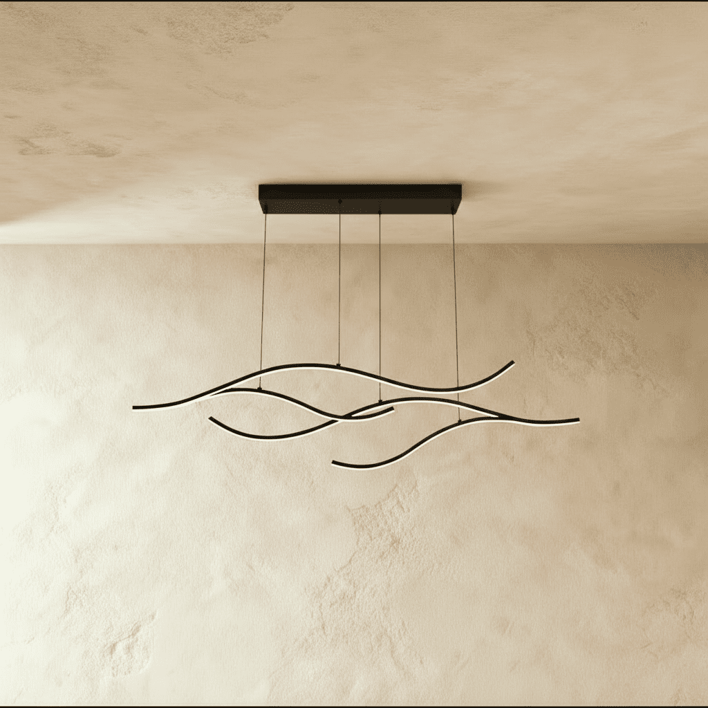Sculpted Wave Chandelier In Aluminum And Silicone For Modern Interiors