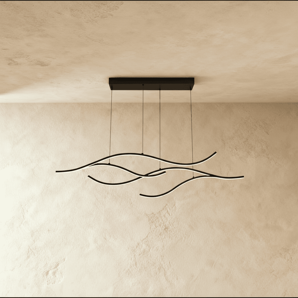 Sculpted Wave Chandelier In Aluminum And Silicone For Modern Interiors