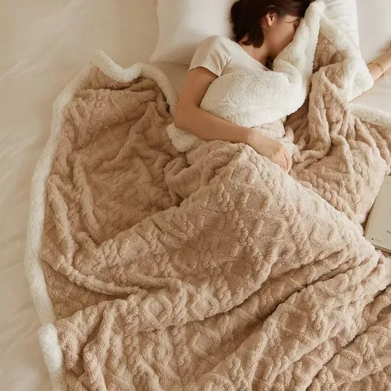 Snowhaven Reversible Wool Blanket, Lambswool & Microfiber Flannel